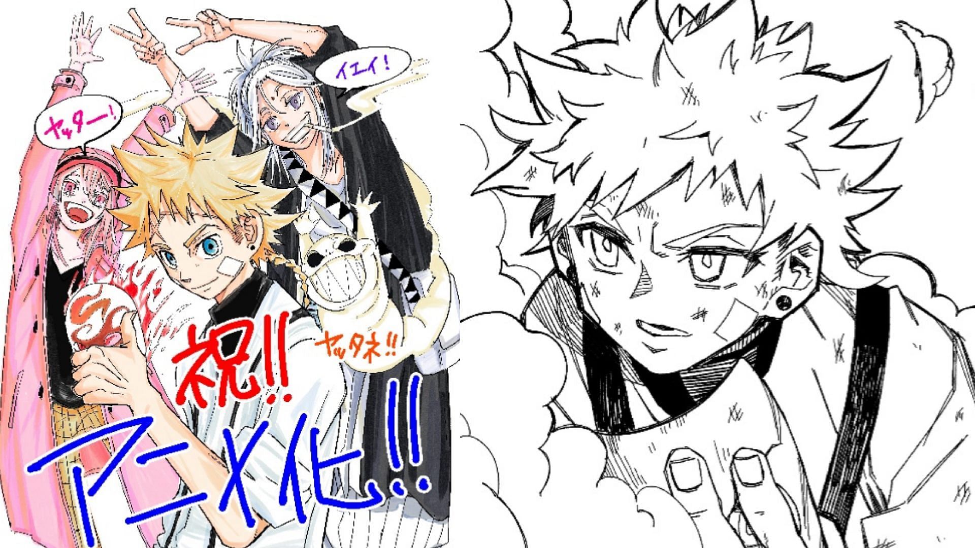 The special illustrations for the announcement (Image via Nabana Naba/Dr. Poro/SHONENGAHOSHA)